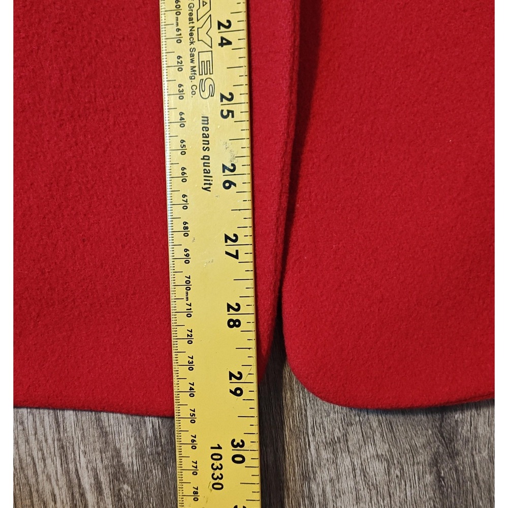 Vintage Norm Thompson Blazer Womens 12 Red Cashmere Shoulder Pads USA Made 80s - Picture 12 of 14